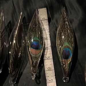 Peacock Feather Glass Ornaments